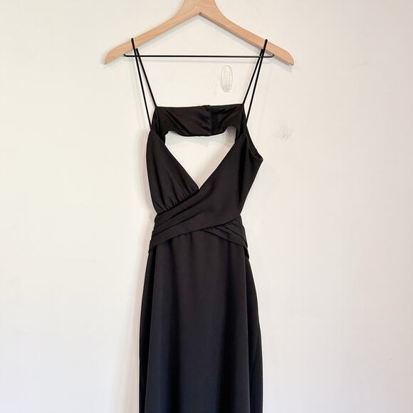 BHLDN Livy Cutout V-Neck Gown Black Size 10 - Picture 5 of 11